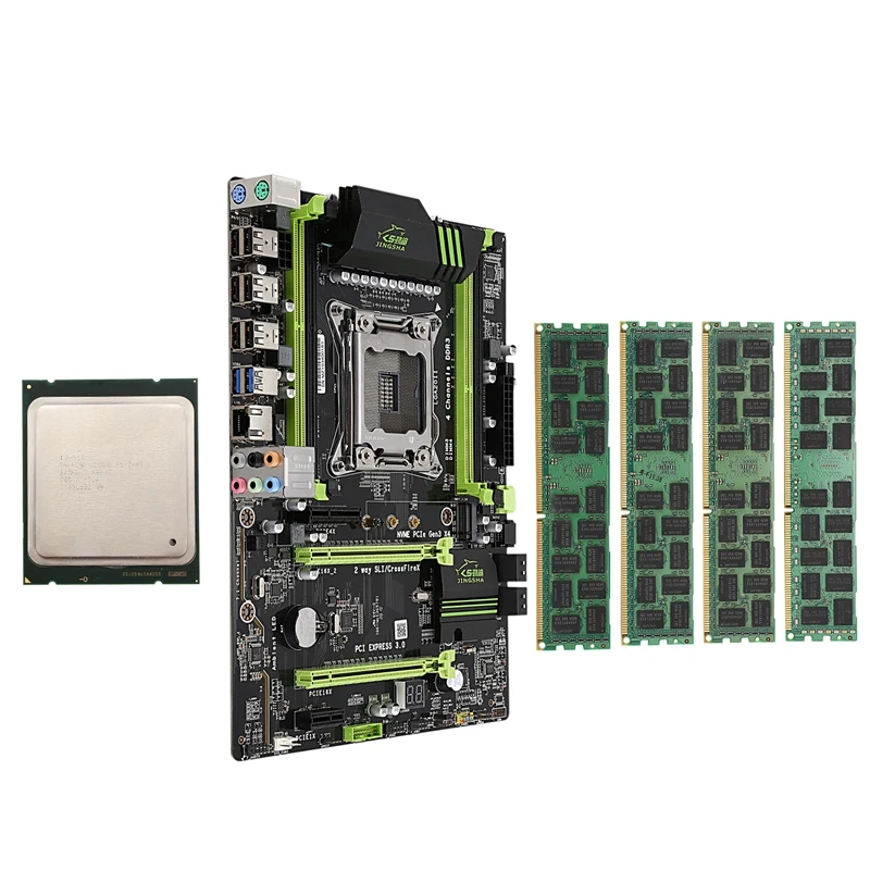 

X79 LGA2011 Motherboard Combo Set with E5-2689 CPU 4X4GB 16GB DDR3 RAM 4-Ch 1333Mhz REG ECC PCI-E NVME M.2 SSD Slot
