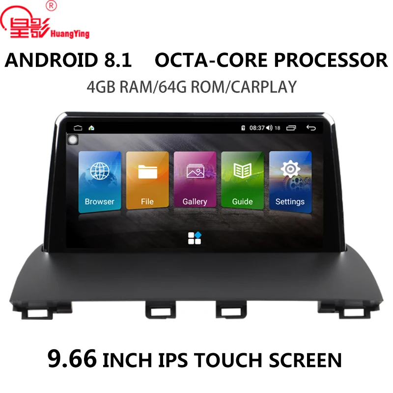 

9.66 inch Android 8.1 car multimedia player GPS navigator audio radio HD video 2 din No DVD System for MAZDA 3 Axela 2014-2016