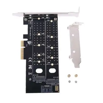 

PCIE to M2 M.2 Dual NVME Solid State Drive NGFF SSD Adapter M Key B Key SATA Adapter Card Expansion Card