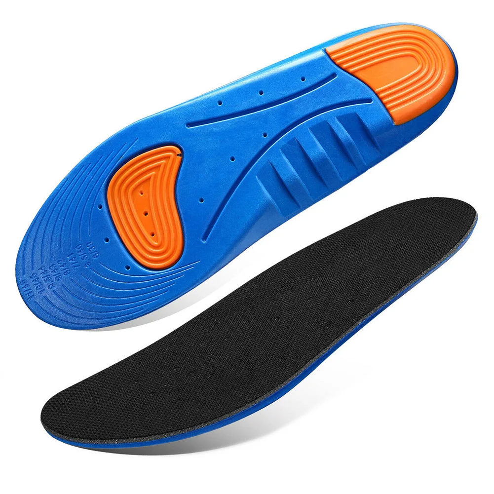 Гелевая подушка для мужчин и женщин, Дышащие стельки для поддержки свода стопы, Синие Нескользящие спортивные стельки для бега, ортопедические амортизирующие стельки для обуви, уход за ногами - Цвет: Красный