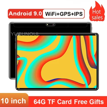 شراءأندرويد 9.0 2.5D سوبر زجاج هدايا مجانية 10 بوصة اللوحي جوجل بلاي 32GB ROM 1280*800 واي فاي لتحديد المواقع اللوحي بلوتوث الجيل الثالث 3G مكالمة هاتفية