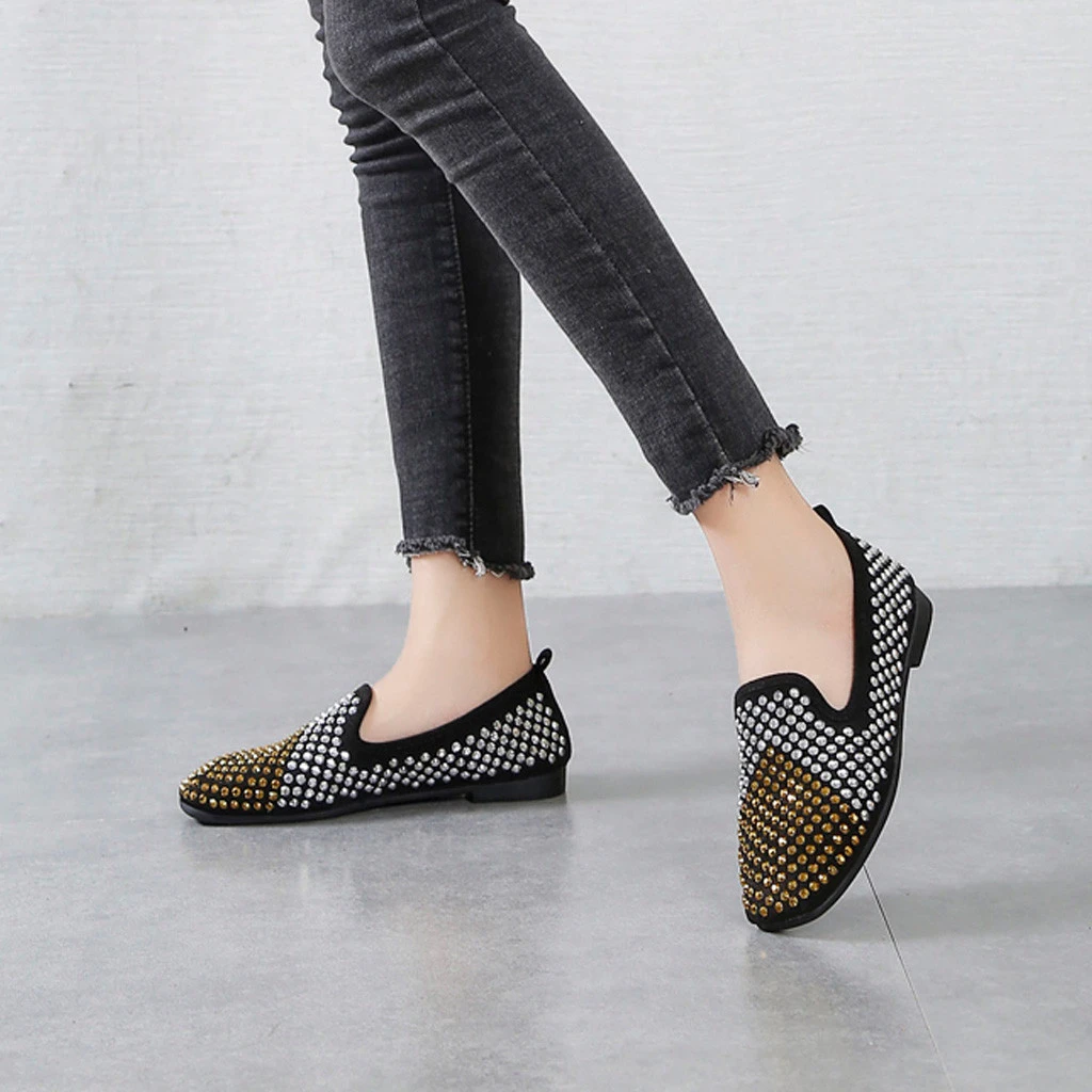 flat black work shoes ladies