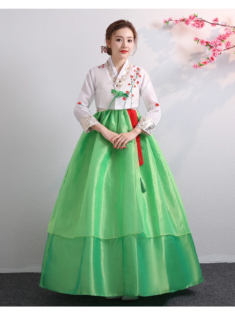 korean dress green Hyunbi Foil Green Girl Hanbok (100-15YR) 15 / Only Hanbok