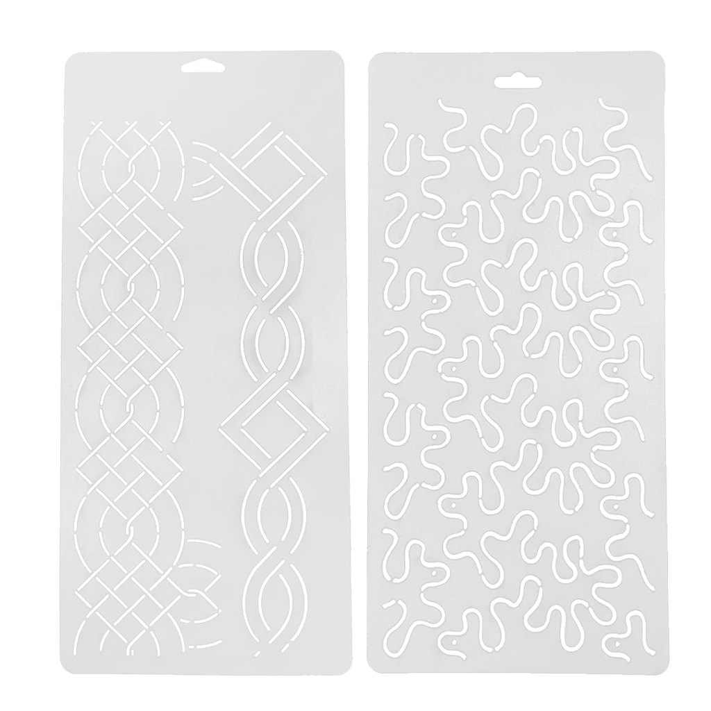 2Pcs Clear Quilting Stencils Plastic Embroidery Template Handmade Sewing Crafts