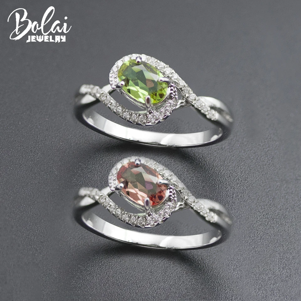 Bolai, меняющее цвет, кольцо из зултанита, 925 пробы, серебряное, розовое, зеленое, Nano Diaspore, ювелирное изделие, кольцо для женщин, простое, 11,11