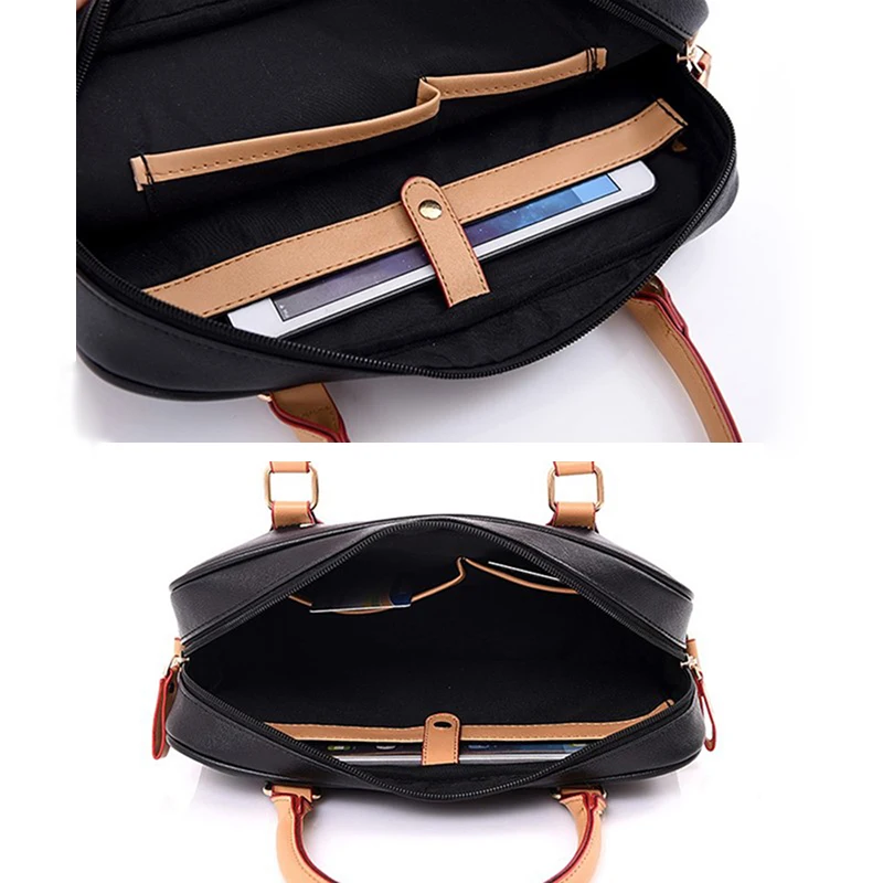 Водонепроницаемые компьютерные сумки для женщин, сумка для ноутбука из искусственной кожи 15,6 15 14 13,3 13 дюймов, кожаная сумка для ноутбука