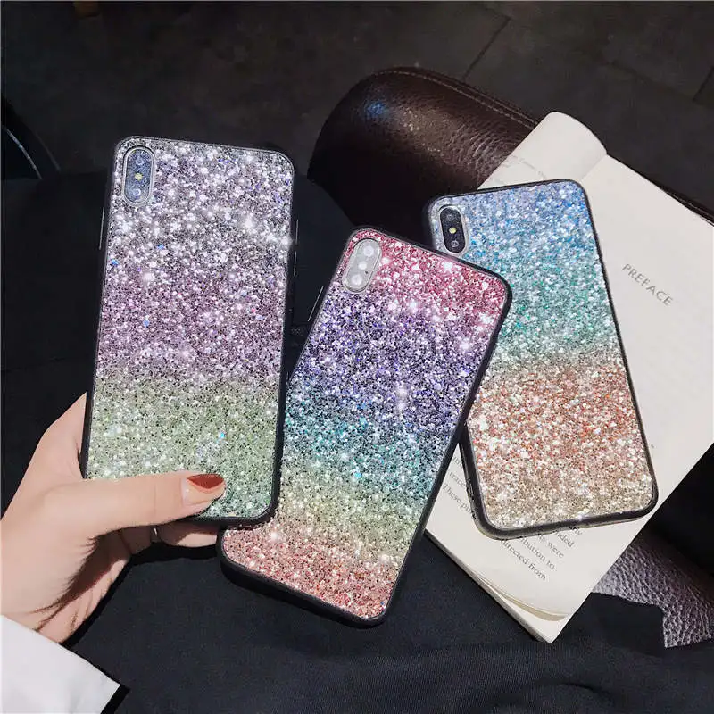 Чехол с градиентными блестками для Samsung Galaxy A50 A10 A30 A40 A60 A70 A80 A90 M10 M20 M30 Note 10 Pro S8 S9 S10