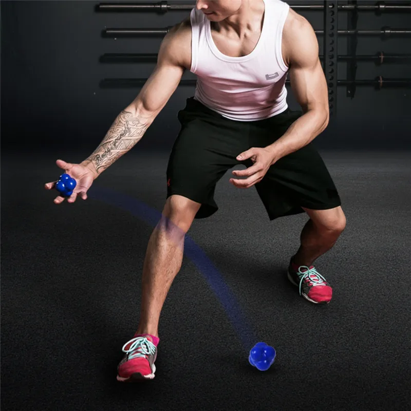 Реакционный мяч шестигранный силиконовый подвижный шарнир Упражнение рефлекторный спортивный фитнес тренировочный мяч 68 мм/56 мм
