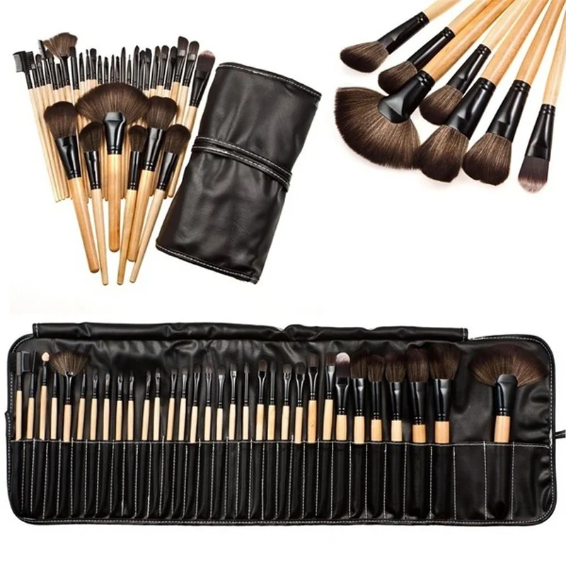 

32pcs Nylon Wool Bristle Wooden Handle Professional Cosmetic Brush Set