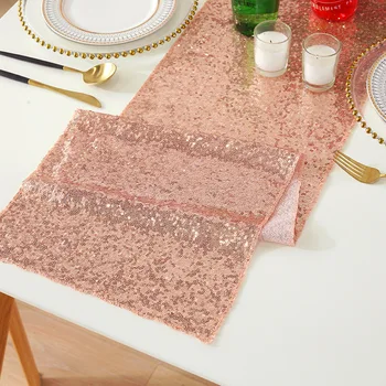 

1pcs Modern Sequin Table Runner Rose Gold Silver Table Runners Quality Sequin Table Runner Party Table Cloth Wedding Decoration