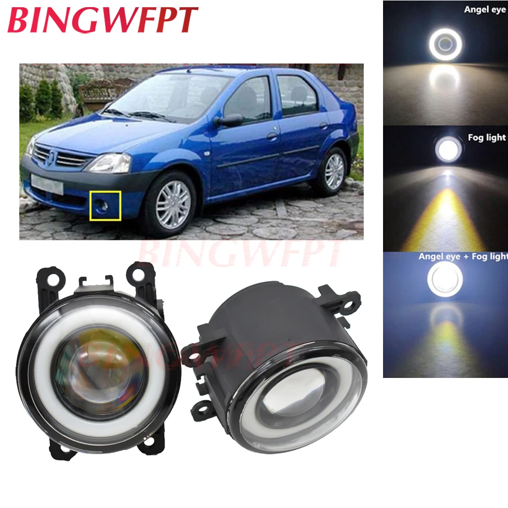 2x автомобильные аксессуары светодиодный противотуманный фонарь Angel Eye со стеклом len для Renault LOGAN Saloon LS 2004- для enot Scenic II 2003-2009