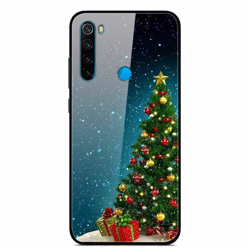 Рождественский чехол для Xiaomi Redmi Note 8 T чехол из закаленного стекла, Жесткий Чехол для телефона для Redmi 8 8A чехол для Redmi 7 7A чехол для Note 8 Pro