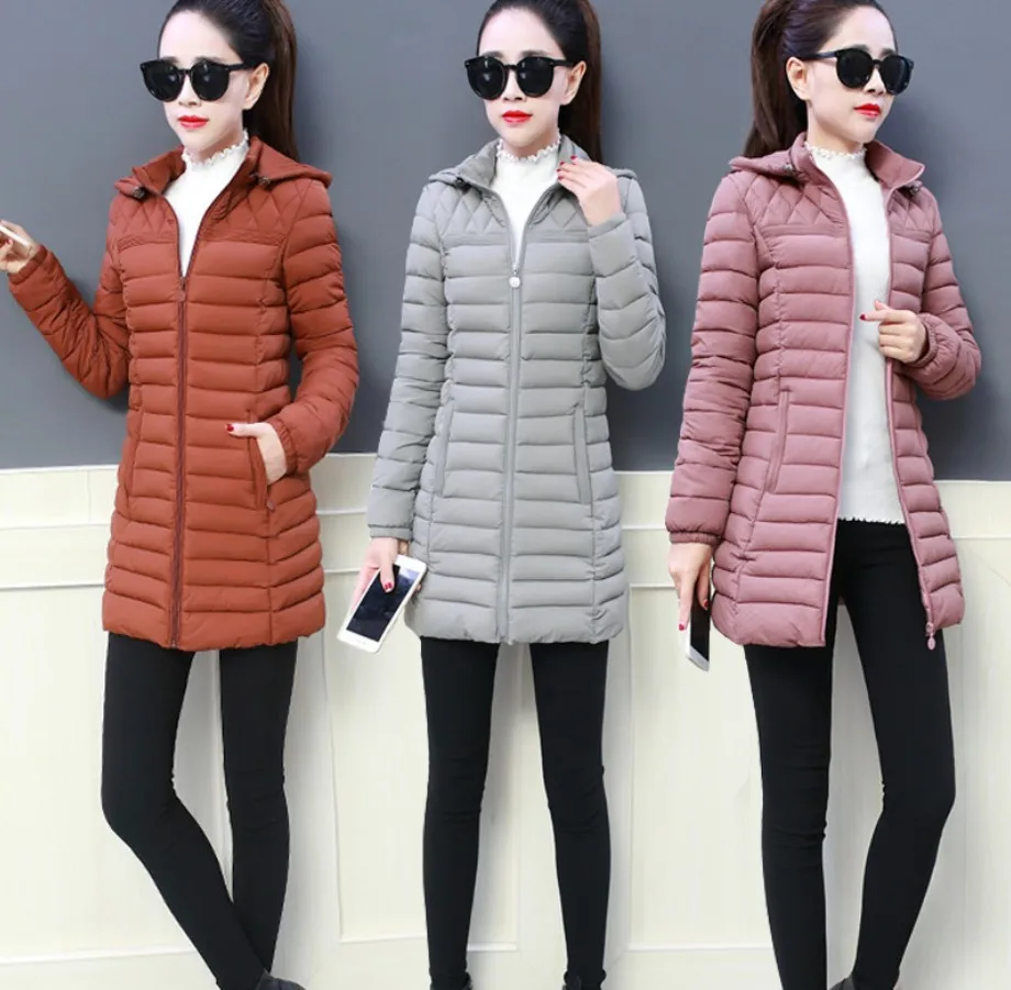 

Cotton-padded Clothes Women's Mid-length Cotton-padded Jacket 2018 Winter New Style Korean-style Large Size Slim Fit down Jacket
