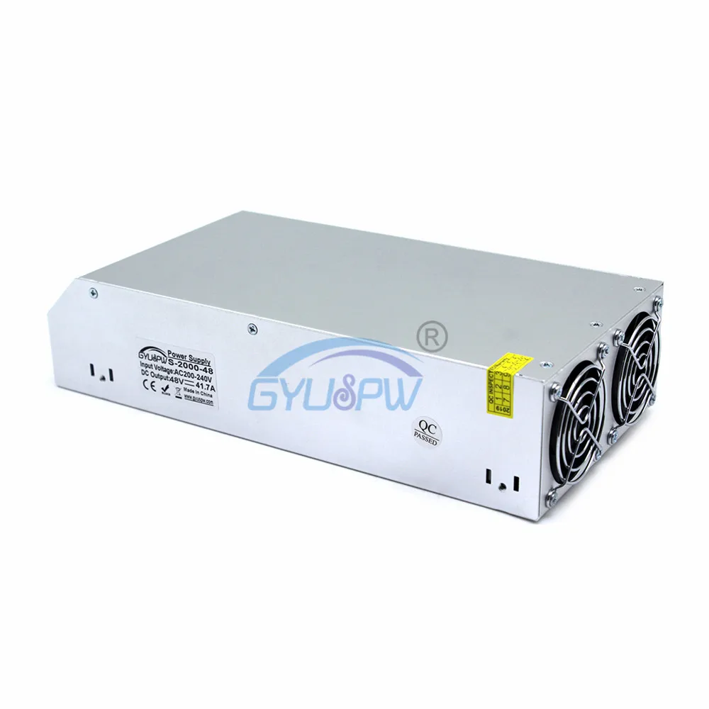 Универсальный 48V DC источник питания переключатель 41.7A 2000W Трансформатор 110V 220V AC в DC 48V PFC SMPS для осветительный двигатель шаговый