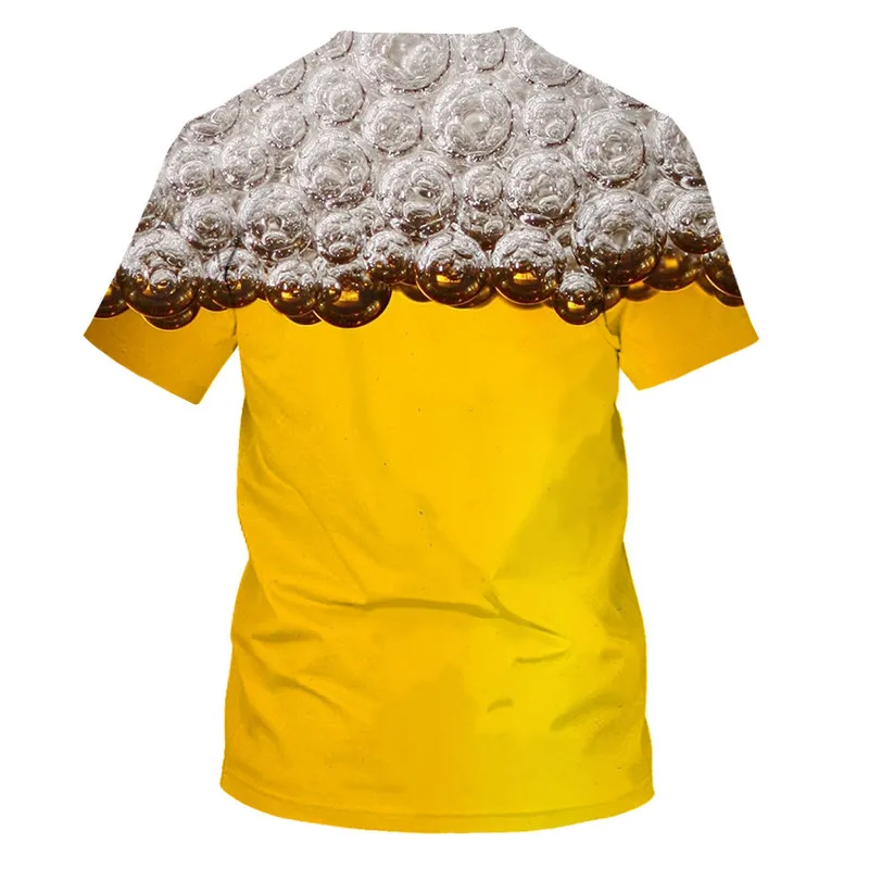 Лето Новинка Мужская 3D футболка банки пива печатных хип хоп Crewneck короткий рукав мужчины/женщины футболки топы
