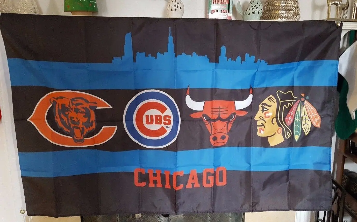 3ft x 5ft 3 x5f tChicago все команды медведи баскетбольная команда Чикагские Быки) маленькими леопардами черный орел баннер, флаг печати баннер, флаг из полиэстера Size150* 90 см