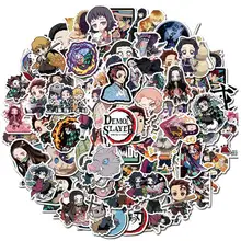 100 autocollants japonais Anime Kimetsu No Yaiba, étiquette pour ordinateur portable, guitare, Skateboard, lame de démon Slayer