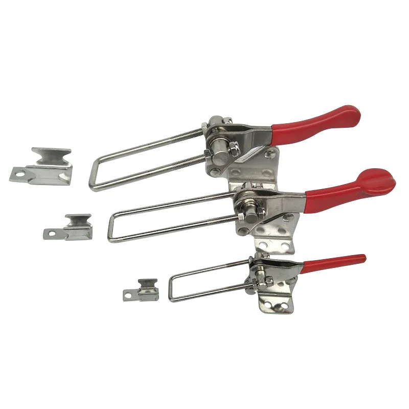 90 Degree Quick Release Clamp furniture hardware toggle latches decorative latches 1pc 304 Stainless Adjustable Metal Anti-Slip Toggle Latch Catch Clasp for Woodworking Press Clamps