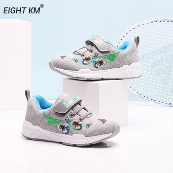 

EIGHT KM American Designer Work Lace-up Embroidery Kids Sport Running Shoes Wild Pansy Hook Loop Girls Boys Flat Fashion Sneaker