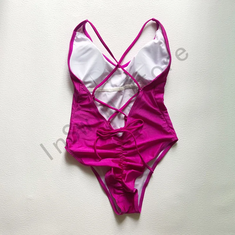 Women One Piece Swimsuit Adjustable Straps Backless Bathing Suit
