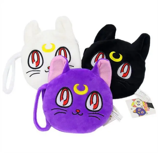 25*24cm Cartoon Plush Luna Cat Messenger Bag kawaii Soft Pendant Coin Purse wallets Girls Birthday Gift |