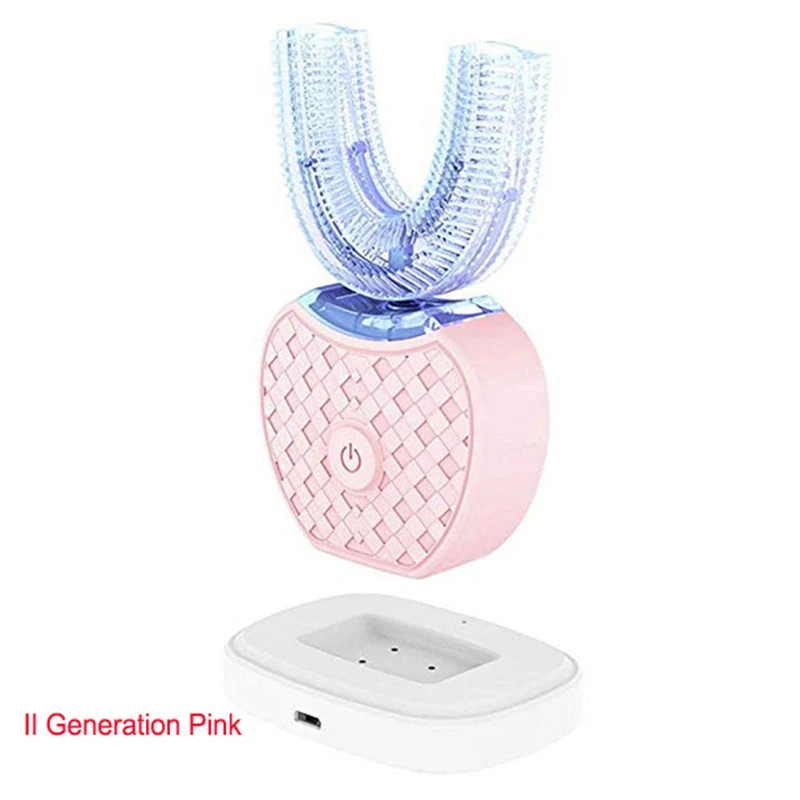360 градусов Автоматическая звуковая электрическая зубная щетка ультразвуковая зубная щетка USB перезаряжаемая 4 режима чистки зубов 60 мл Зубная паста - Цвет: Pink II generation