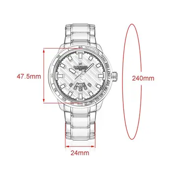

Men's Stainless Steel Band Waterproof Analog Date Quartz Wrist Watch