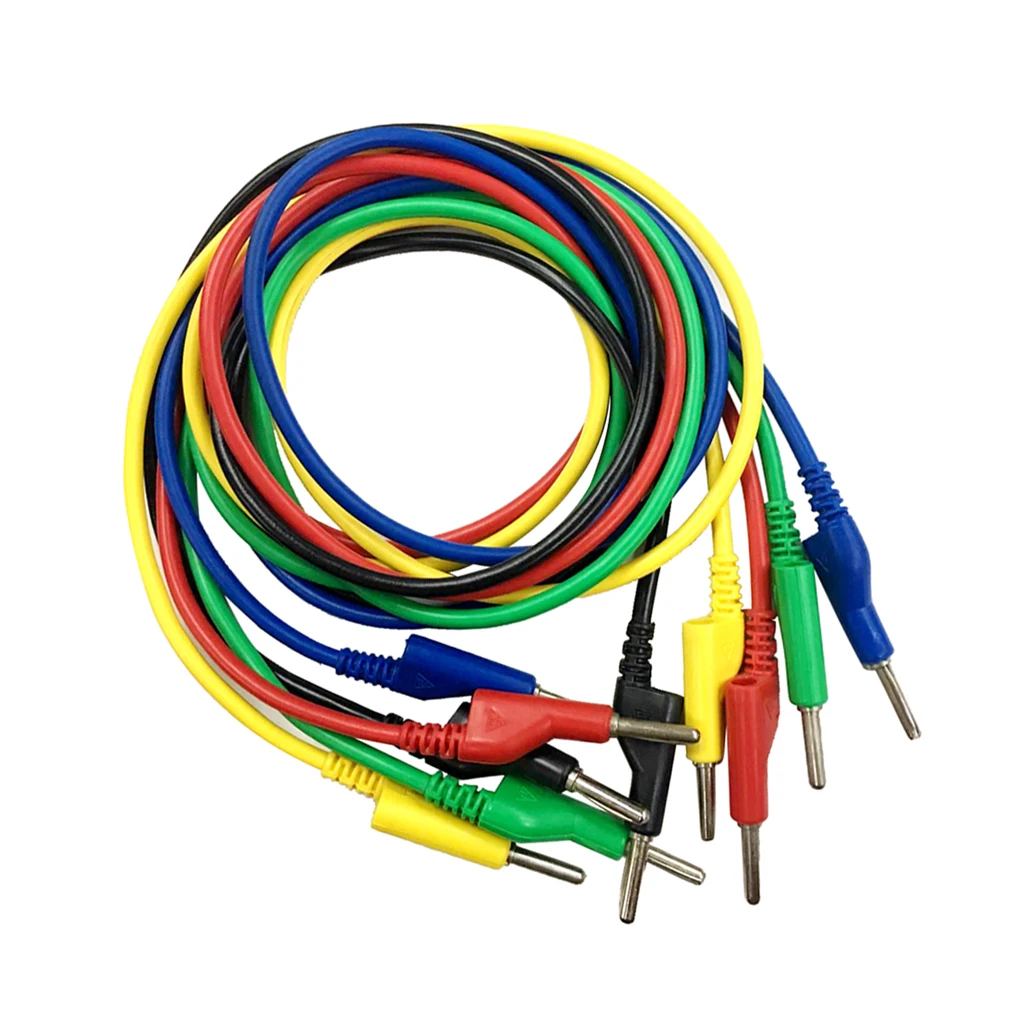 4mm Banana Plug Male Jack Silicone Test Cable 1Meter - Pack of 5Pcs