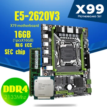 

X99 DDR4 2DDR4 DIMM motherboard set with Xeon E5 2620 V3 LGA2011-3 CPU 1 * 16GB = 16GB PC4 RAM 2133MHz DDR4 memory