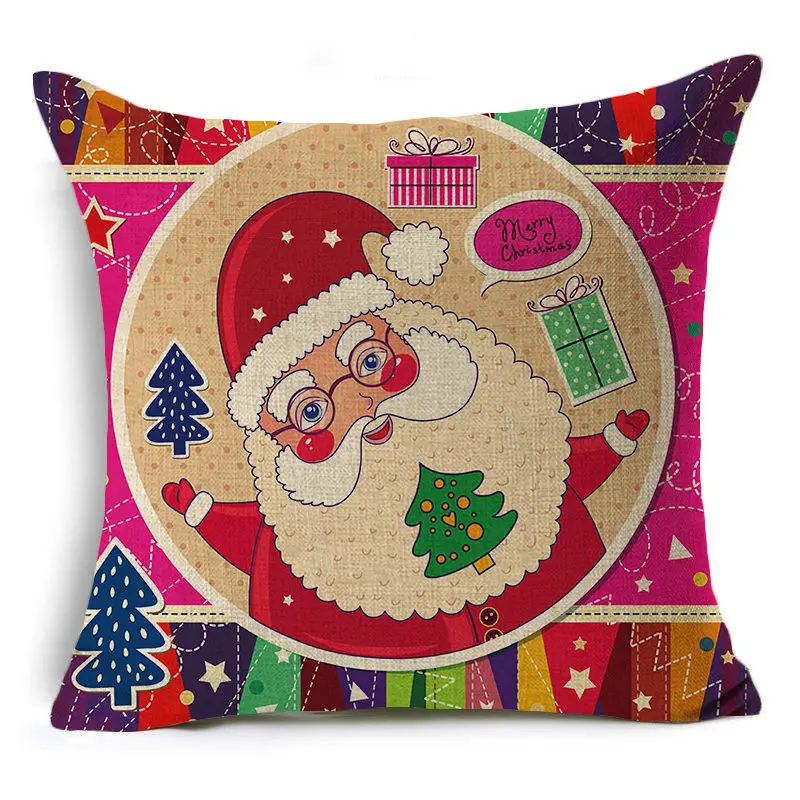 Рождественское украшение для дома олень Санта Клауса наволочки с рождественским узором Xmas с утолщённой меховой опушкой, счастливый год размером 45*45 см - Цвет: 29