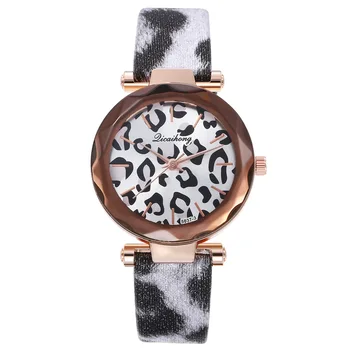 

Women's watch new fashion leopard print leather all-match strap personality alloy quartz watch часы женские женские часы