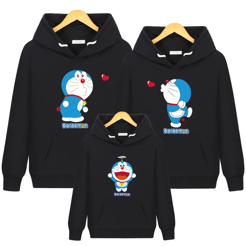 Толстовка с капюшоном с надписью «Doraemon Kiss»; Fuuny; одежда для папы, мамы и ребенка; одинаковые комплекты для семьи; подарки для детей; Прямая поставка
