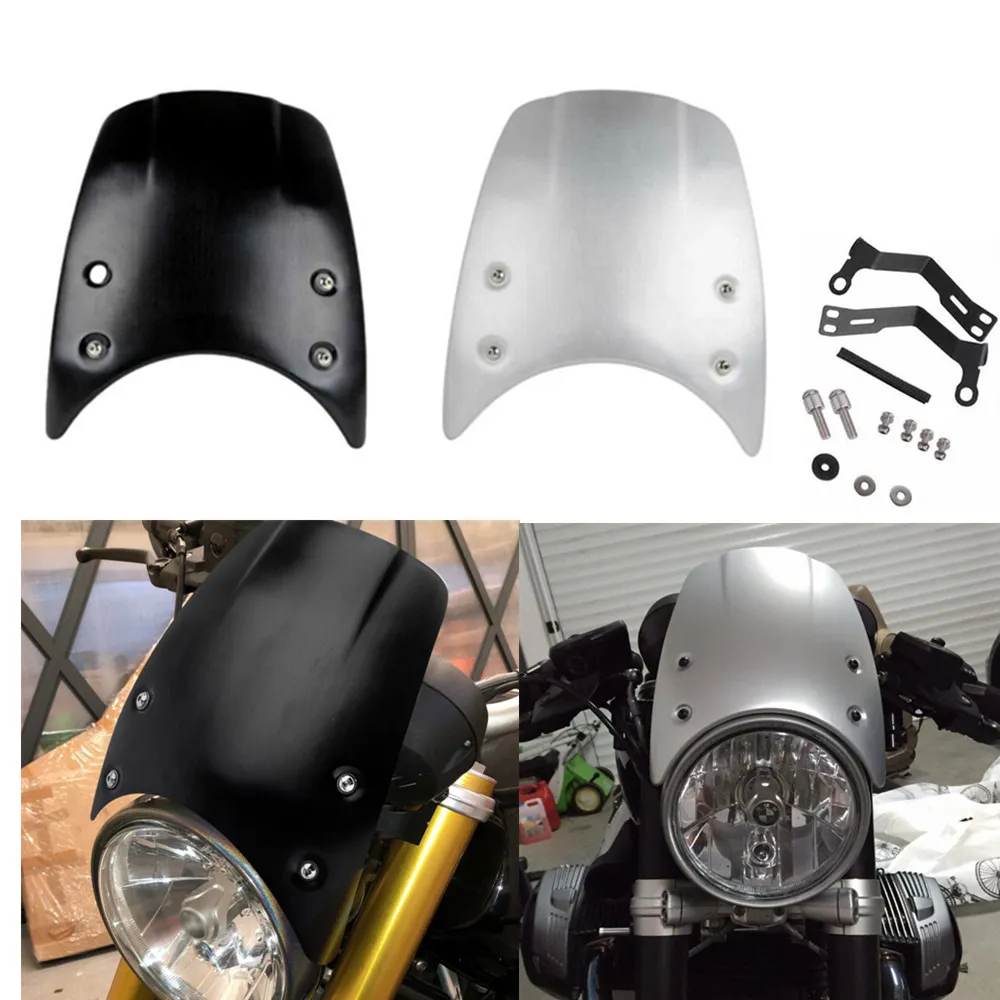 

Aluminium Windshield Windscreen Headlight Fairing Wind Deflector For BMW R Nine T 2014 2015 2016 Motorcycle Accessories