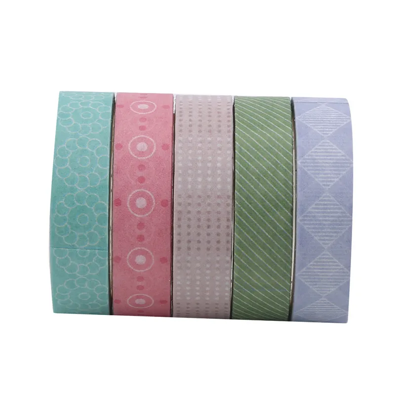 geometric Стикер для канцелярских товаров Васи набор лента для альбома принадлежности для скрапбукинга наклейка s 5 рулонов/Упаковка клейкая лента наклейка с иллюстрацией настольная книга Декор - Цвет: geometric
