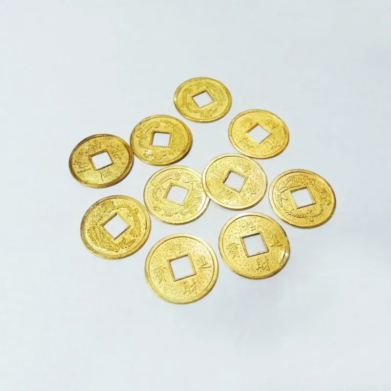 Fortune and Treasure Money Coin 50Pcs/set Square Hole Chip Alloy Plating Dragon and Phoenix