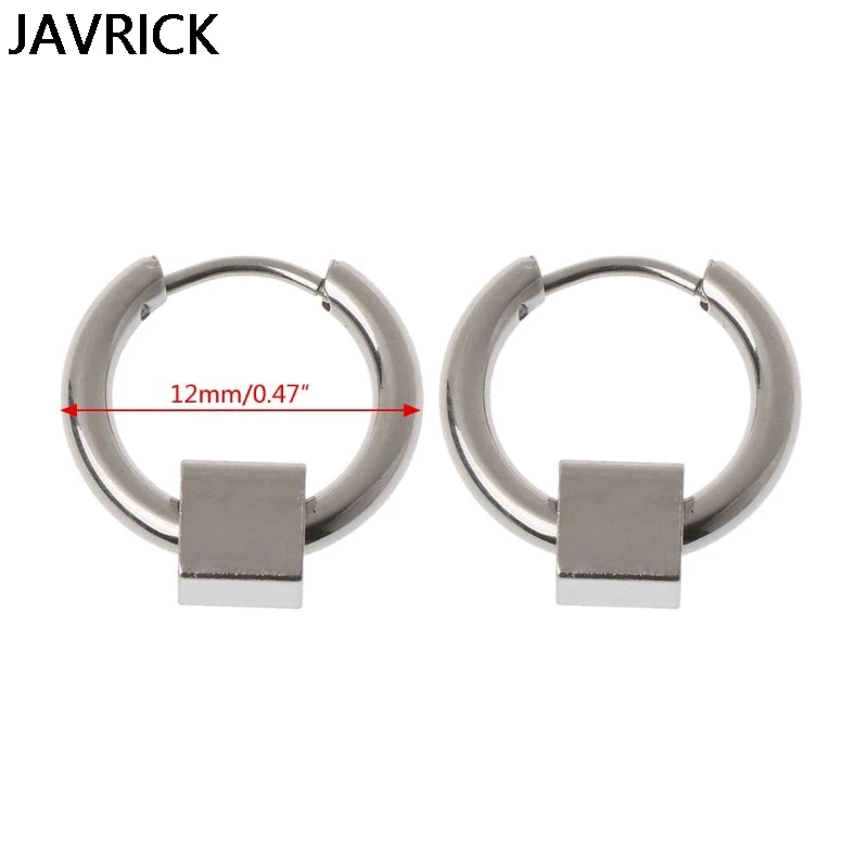 

Korean Jewelry Titanium KPOP Bangtan Boys Album Square Circle Hoop Stud Earrings