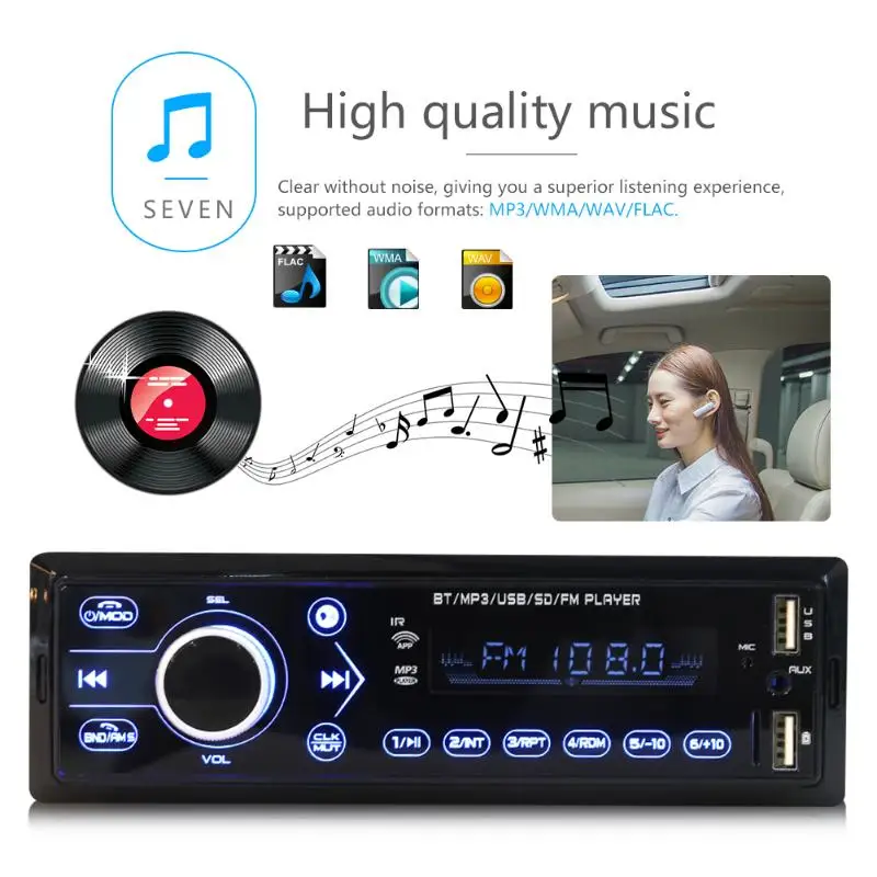 3209 1 din автомобильный стерео MP3 плеер Bluetooth FM радио в тире головное устройство ЖК-экран Авторадио Bluetooth MP3 с двумя USB зарядными устройствами
