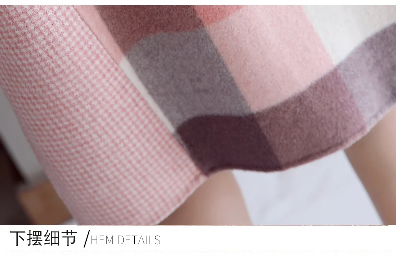 Woolen Jacket Women's Mid-length Korean-style New Style Popular Plaid Stitching Elegant Woolen Overcoat Autumn And Winter F
