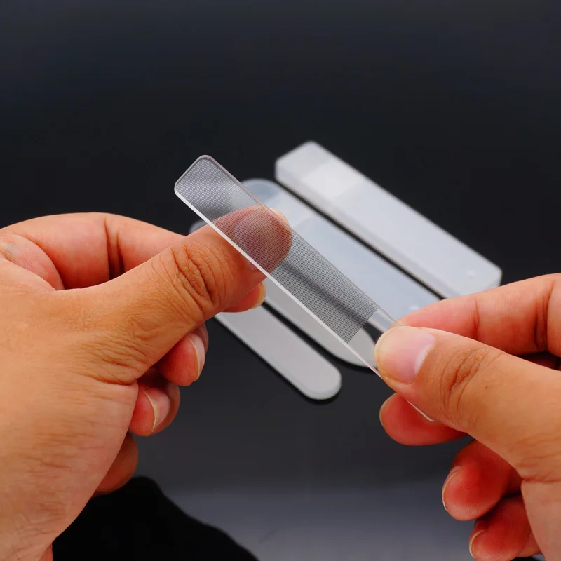 

Nano polished glass Nail File transparent Long lasting Buffer Block Set Grey Nail Files For UV Gel Polish Manicure Tool
