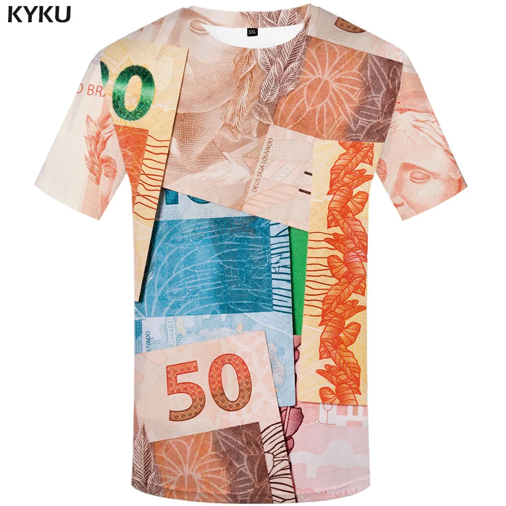 

Funny T shirts Money T-shirt Men Brazil T-shirts 3d Brazilian Real Shirt Print Abstract Tshirts Casual Harajuku Anime Clothes