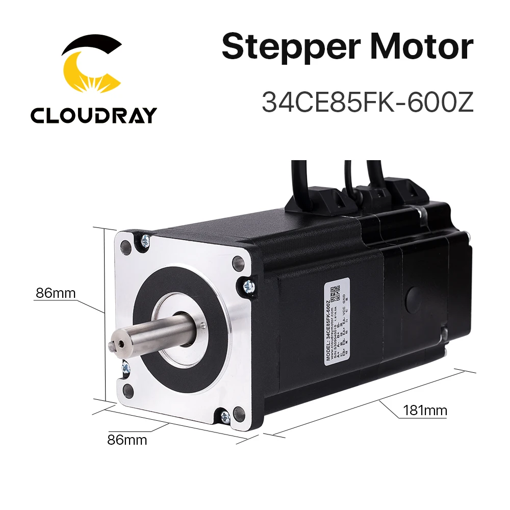 Cloudray Nema 34 폐쇄 루프 모터, CNC 조각 밀링 기계용 브레이크 스테퍼 모터 포함, 6.0A, 8.5N.m