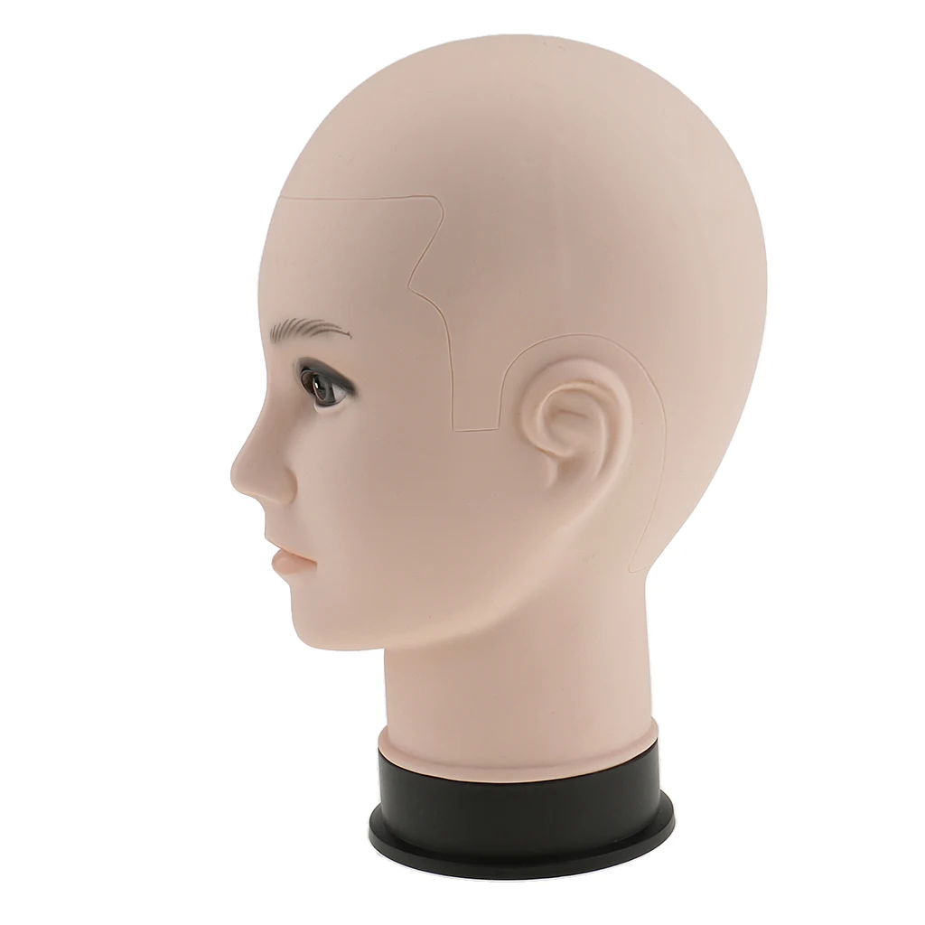 Wig Making Head Bald Mannequin Head Manikin Model Stand for Display Hat Glasses Wigs 22 Circumference
