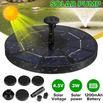 

1200mAh Solar Powered Fountain Garden Pool Pond Decoration Solar Panel Floating Fountain Water Pump Outdoor Bird Bath Fountain