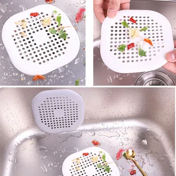 

2Pcs Silicone Kitchen Sink Strainer Bathroom Hair Filter Bathtub Drain Hair Catcher Shower Drain Cover with Sucker HY99