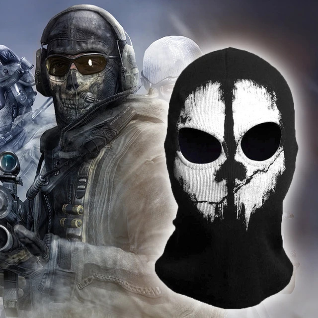 Cosplay COD Ghost Fabric Face Mask Helmet Outdoor Prop Wear Airsoft  Balaclava