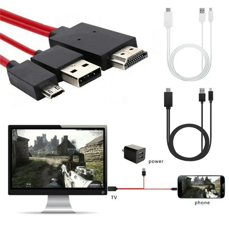 Микро-usb на 1080P ТВ монитор зеркальный конвертер кабель адаптер Шнур