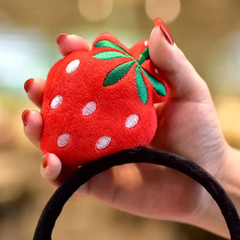 Kids Fruit Series Plush Cloth Wrapped Headband Colorful Cute 3D Cartoon Watermelon Strawberry Toy Decor Hair Hoop Sweet Headwear hair clips for fine hair