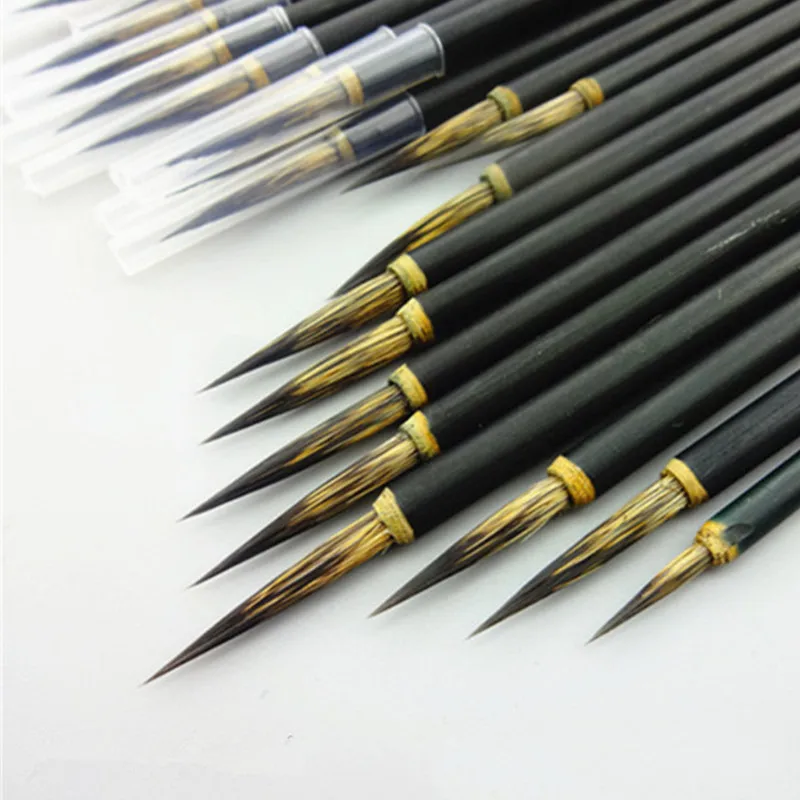 Reducido 1pc cabeza de cobre gancho línea bien cepillo de pintura pluma de pincel de caligrafía china cepillo de pintura arte inmóvil pincel para óleo BEpEZ9Kme