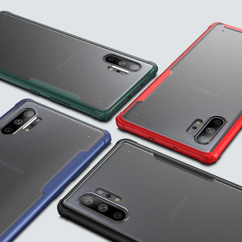 

Phone Case for Samsung Galaxy Note 10 Plus Case Cover Soft TPU Silicone Frame Matte Translucent PC Hard Case for Samsung Note 10
