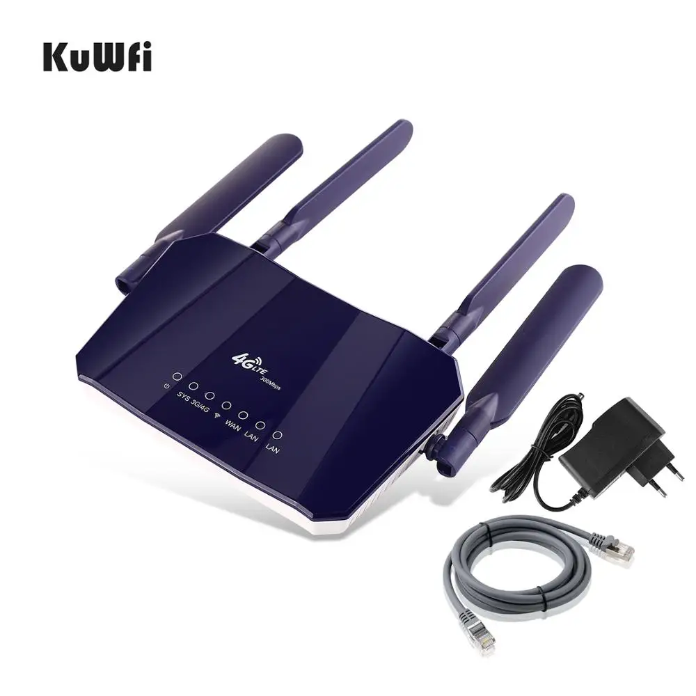 KuWFi 4 аппарат не привязан к оператору сотовой связи CPE беспроводной маршрутизатор 300 Мбит/с в помещении беспроводной роутер CPE 4 шт. антенны с LAN Порты и разъёмы Wi-Fi маршрутизатор, sim-карта слот